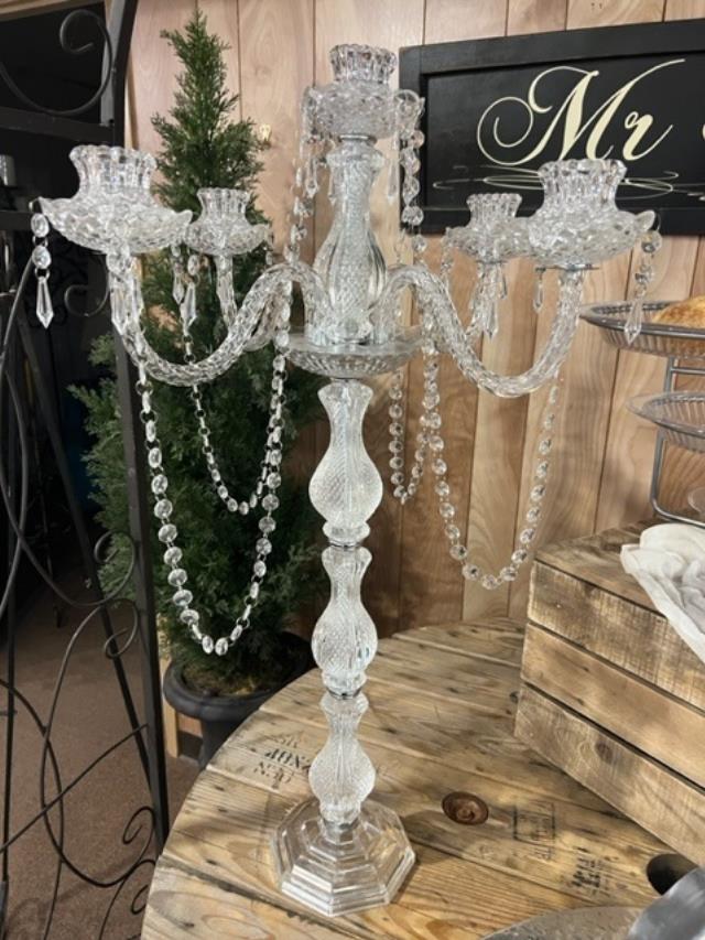 Where to find CANDELABRA, CRYSTAL 5-LIGHT in White Oak