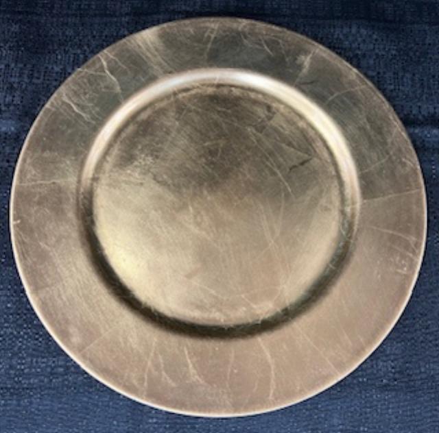 Where to find PLATE, CHARGER GOLD - PLAIN in White Oak