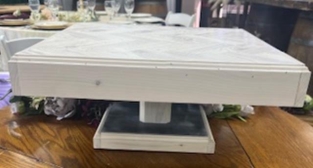 Where to find CAKE, WHITE WOOD 18 SQ PEDESTAL in White Oak